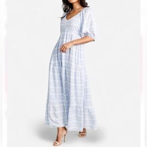 Baltic Born Adalee Light Blue Floral Tiered Maxi Dress Size 2XL NWT